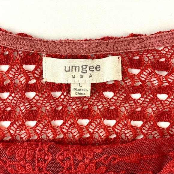 Umgee USA Crochet Style Tunic Top Coverup | 3/4 Length Sleeve - Picture 6 of 9